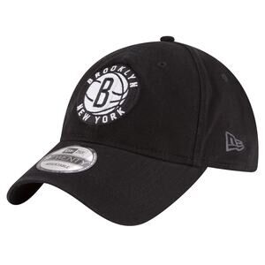 NWT New Era Mens Black Brooklyn Nets Team 2.0 9TWENTY Adjustable Hat